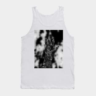 Digital collage and special processing. Psychedelic. Hand reaching on top of some bizarre surface. Grayscale, very beautiful. Tank Top